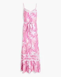 Melissa Odabash Eden Maxikleid aus Musselin mit Print Pink