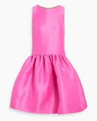 Oscar de la Renta Minikleid aus Duchesse-Seidensatin mit Raffung Pink