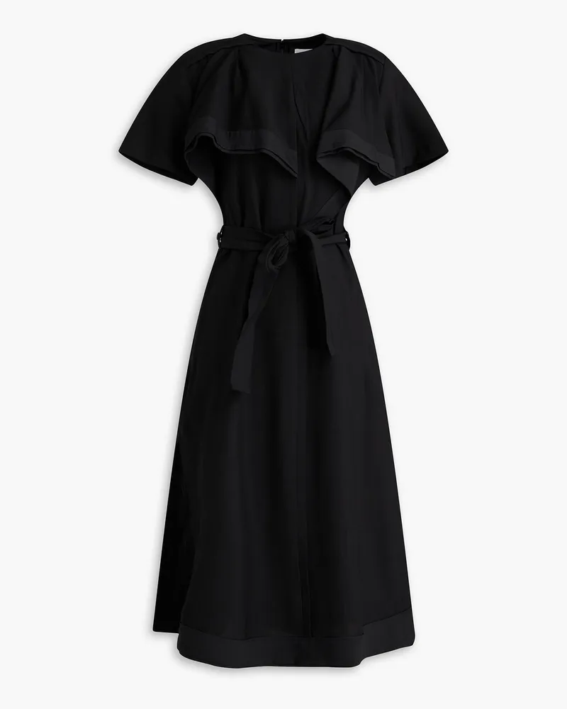 3.1 phillip lim Drapiertes Midikleid aus einer Wollmischung Schwarz