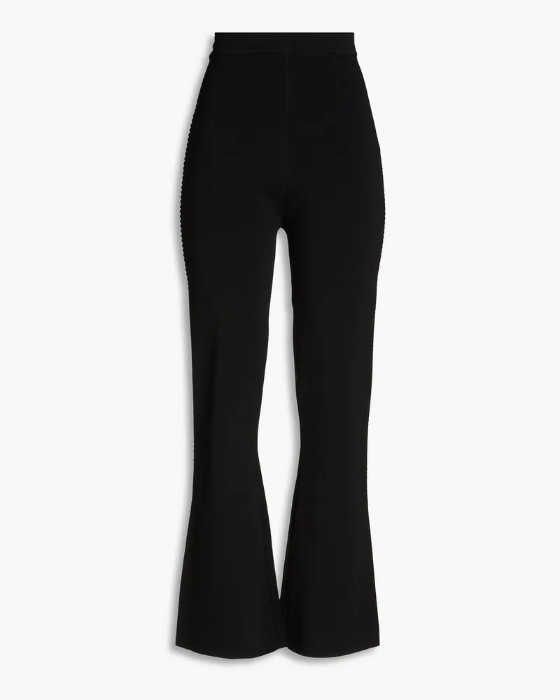 Nanushka Kick-flare-Hose aus Stretch-Strick mit Streifen Schwarz