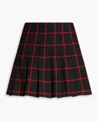 Alice + Olivia Alice OliviaCarter pleated checked twill mini skirt Schwarz