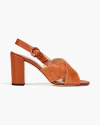 TOD'S Slingback-Sandalen aus Veloursleder und Leder Braun