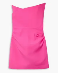 Roland Mouret Trägerloses, asymmetrisches Minikleid aus einer Woll-Seidenmischung Pink