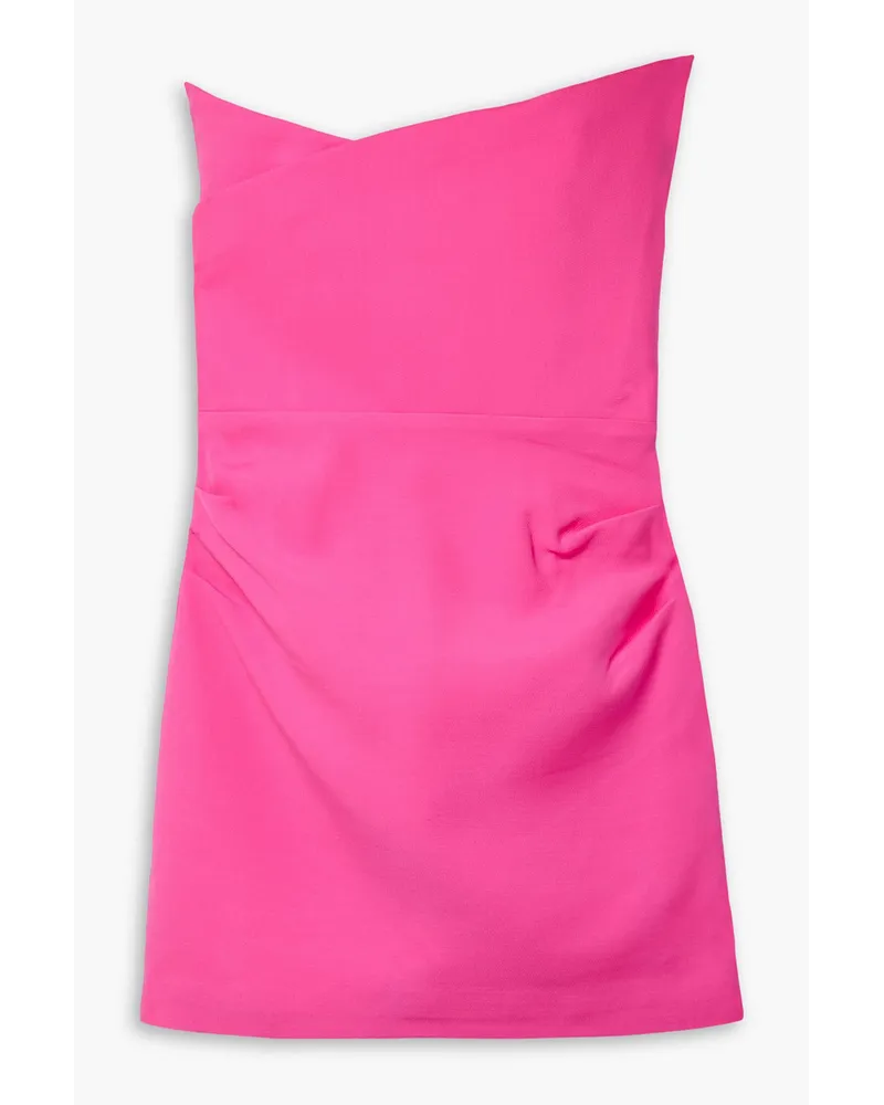 Roland Mouret Trägerloses, asymmetrisches Minikleid aus einer Woll-Seidenmischung Pink