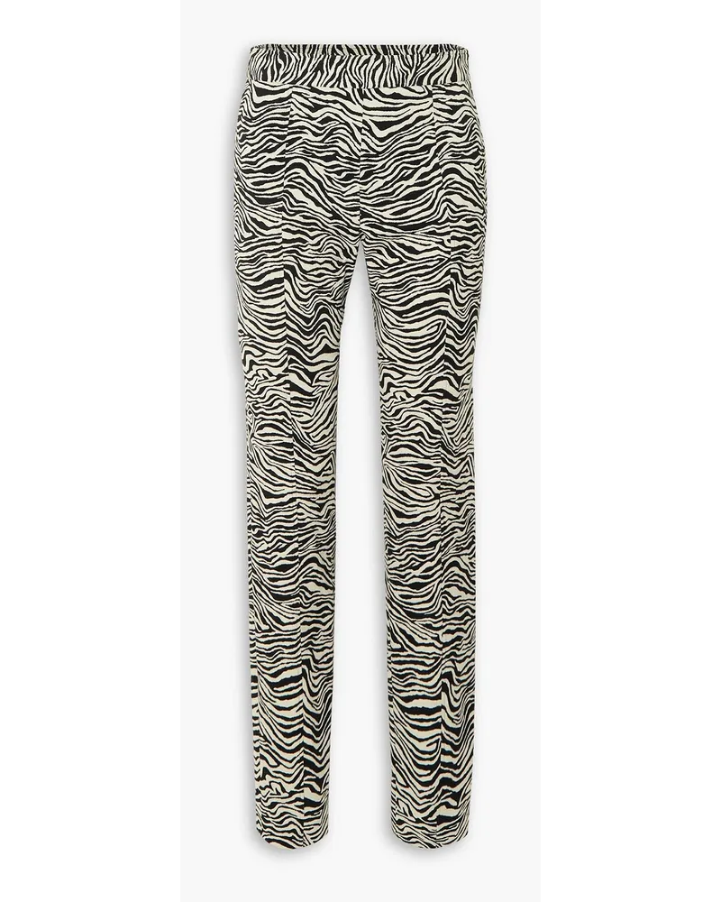 Proenza Schouler Hose mit schmalem Bein aus Jacquard aus einer Stretch-Baumwollmischung mit Zebraprint Weiß