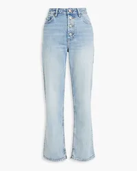 Ganni Hoch sitzende Jeans mit geradem Bein inausgewaschener Optik Blau