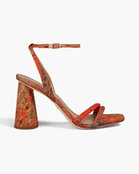 Sam Edelman Kia Sandalen aus Faille mit Paisley-Print Rot