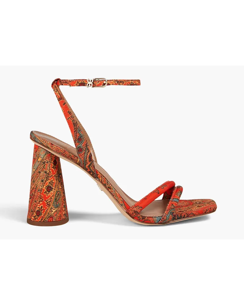 Sam Edelman Kia Sandalen aus Faille mit Paisley-Print Rot