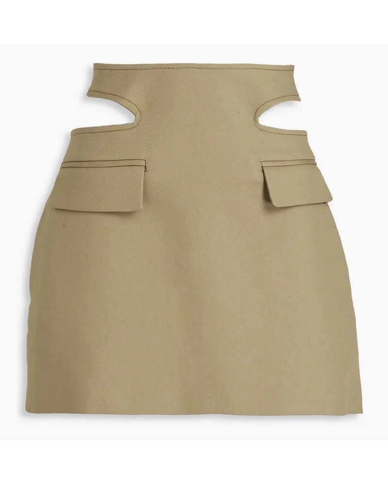 Dion Lee Minirock aus Baumwoll-Twill mit Cut-outs Grün