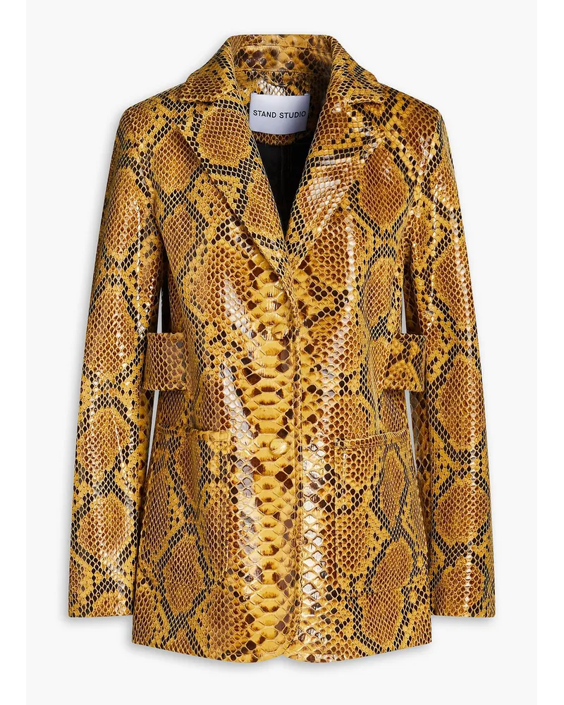 STAND Ivy Blazer aus Kunstleder mit Schlangeneffekt Animal-print