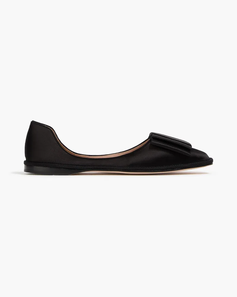 Giorgio Armani Ballerinas aus Satin mit Schleife Schwarz