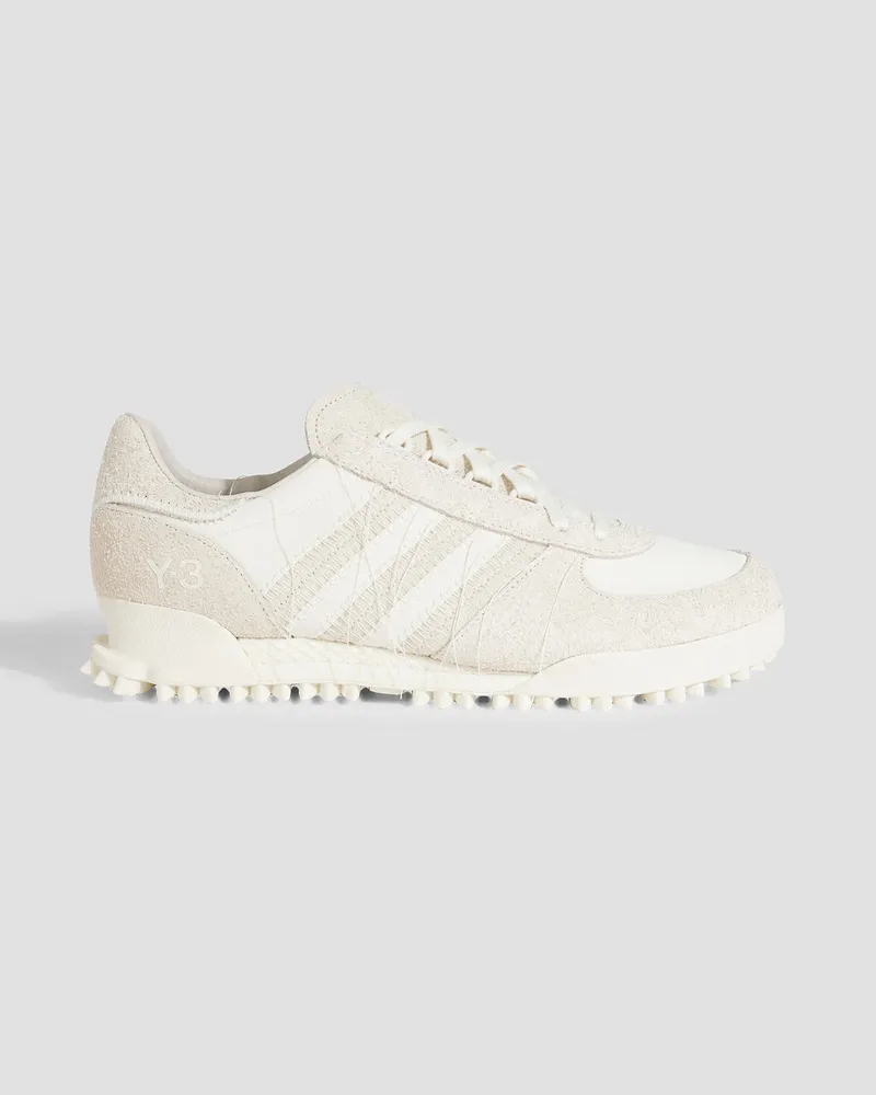 Y-3 Marathon TR Sneakers aus Shell, Leder und Veloursleder Weiß