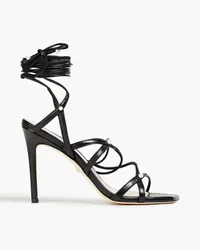 Stuart Weitzman Astrid 100 Sandalen aus Leder mit Verzierung Schwarz