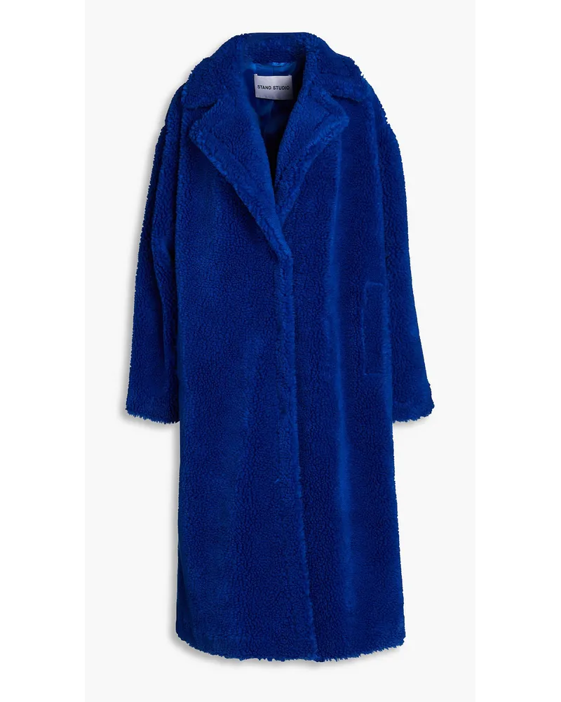 STAND Maria Oversized-Mantel aus Shearling-Imitat Blau