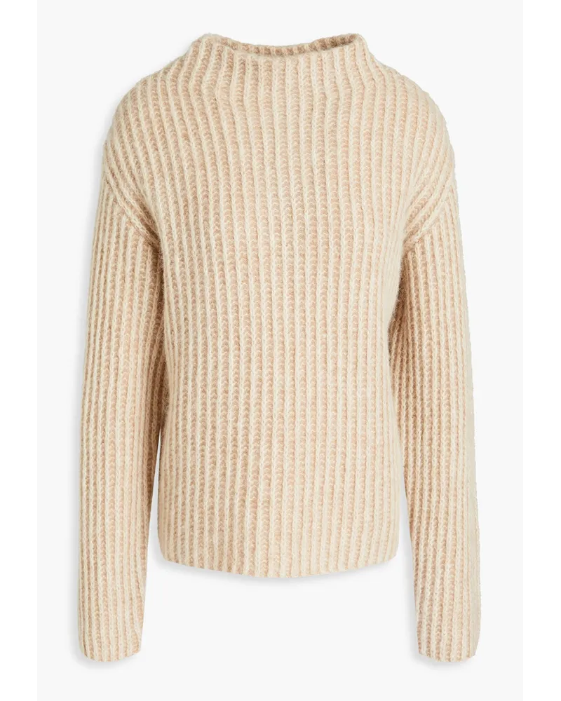 Vince Gerippter Rollkragenpullover aus einer Alpakamischung Neutral