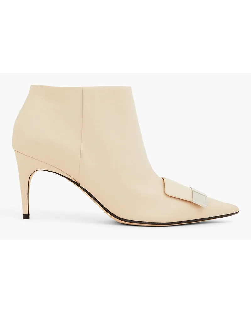 Sergio Rossi Ankle Boots aus Leder mit Schnalle Neutral