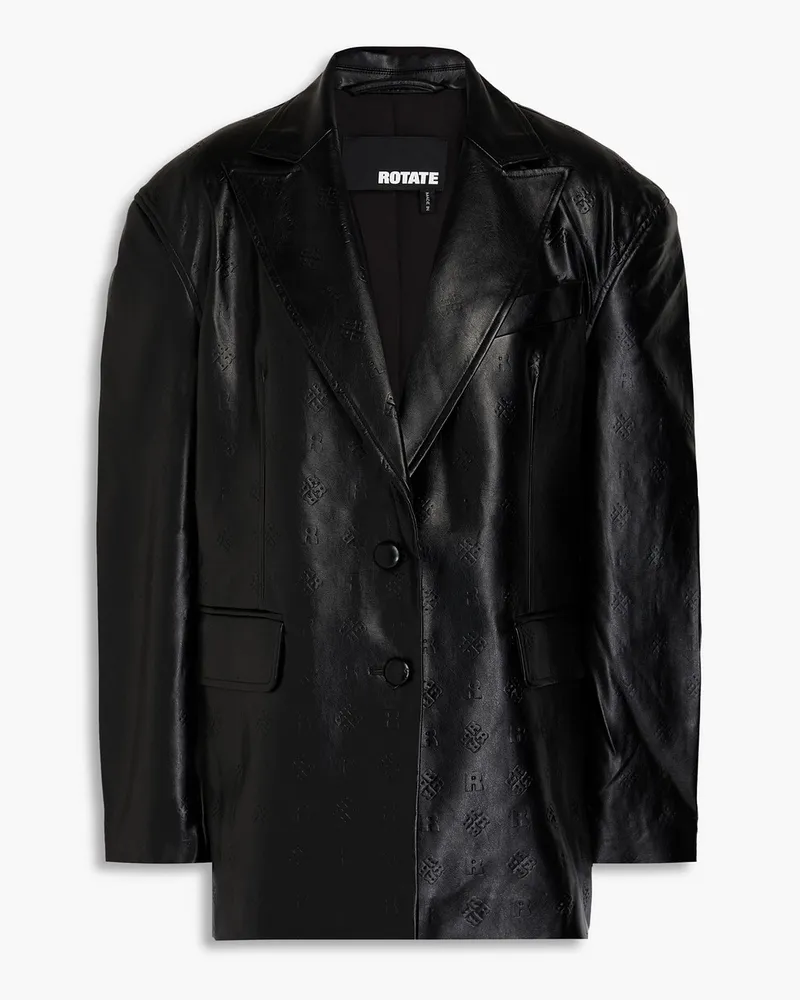 ROTATE Birger Christensen Blazer aus geprägtem Kunstleder Schwarz