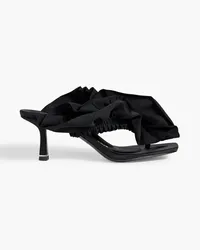 Alexander Wang Celeste 65 Mules aus glänzendem Jersey mit Rüschen Schwarz