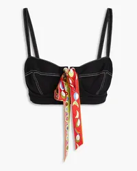 Emilio Pucci Bustier aus Twill aus Stretch-Baumwolle Schwarz