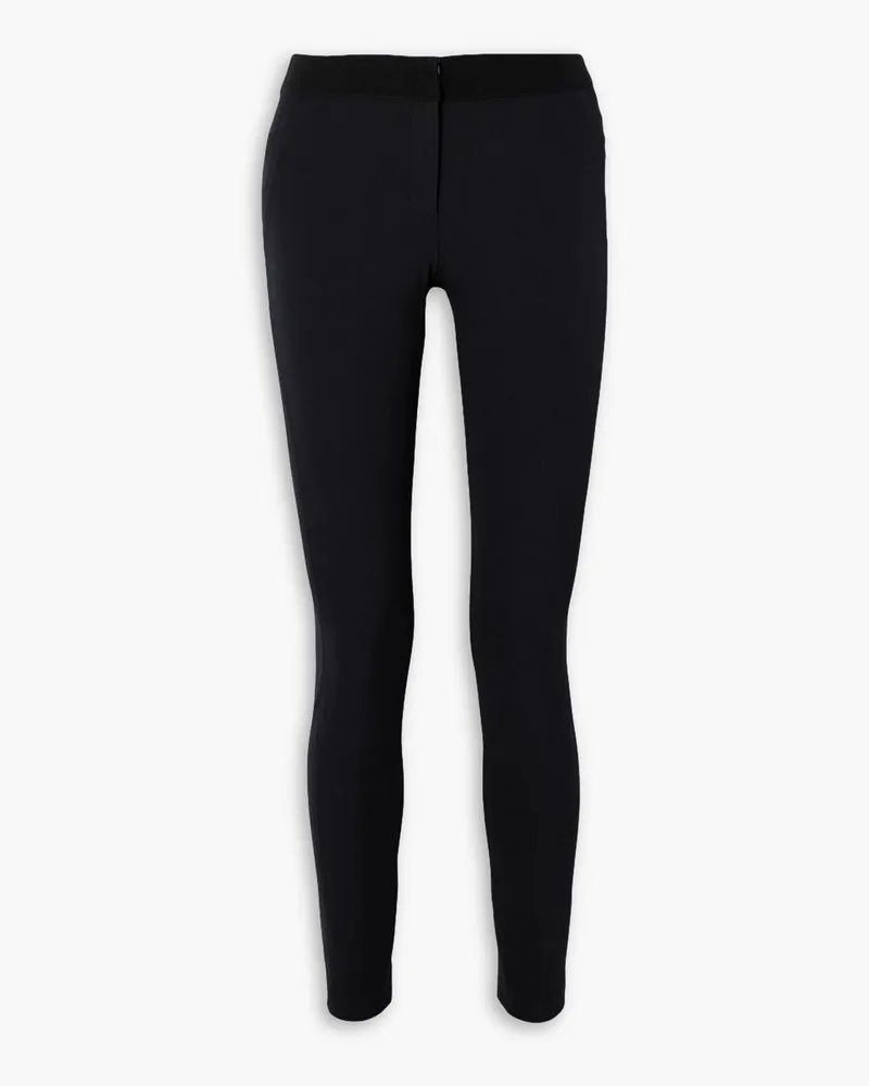 Veronica Beard Leggings aus Stretch-Scuba mit Ripsbandbesatz Blau