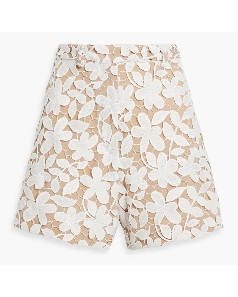 Oscar de la Renta Shorts aus Guipure-Spitze Weiß