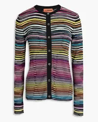 Missoni Cardigan aus einer gerippten Wollmischung inSpace-Dye-Optik Schwarz