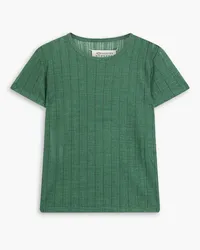 Maison Margiela Strick-T-Shirt inHäkeloptik Grün