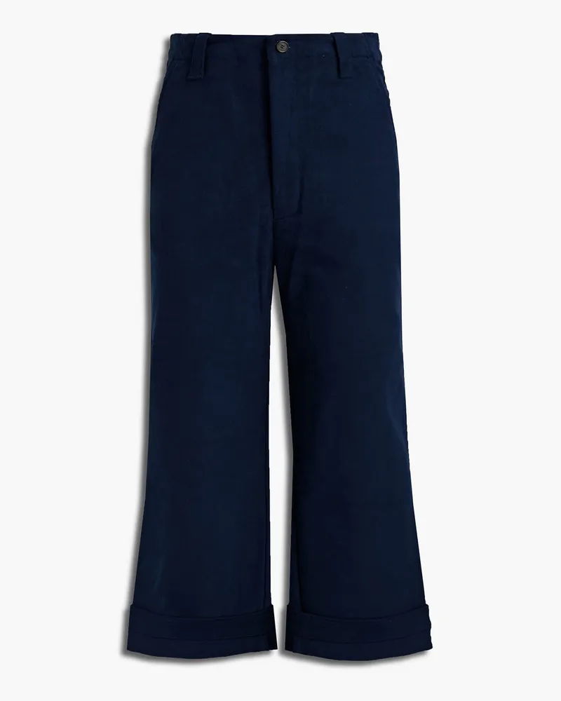 Acne Studios Cropped Hose aus Stretch-Baumwolle Blau