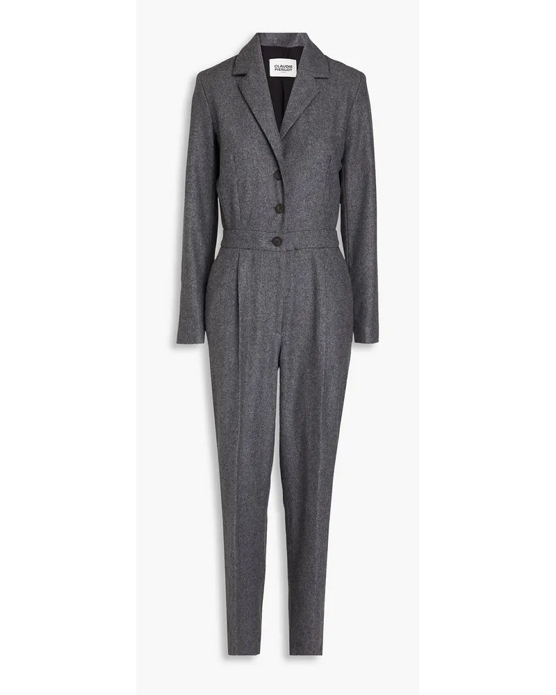 Claudie Pierlot Jumpsuit aus Filz aus einer Wollmischung mit Falten Grau