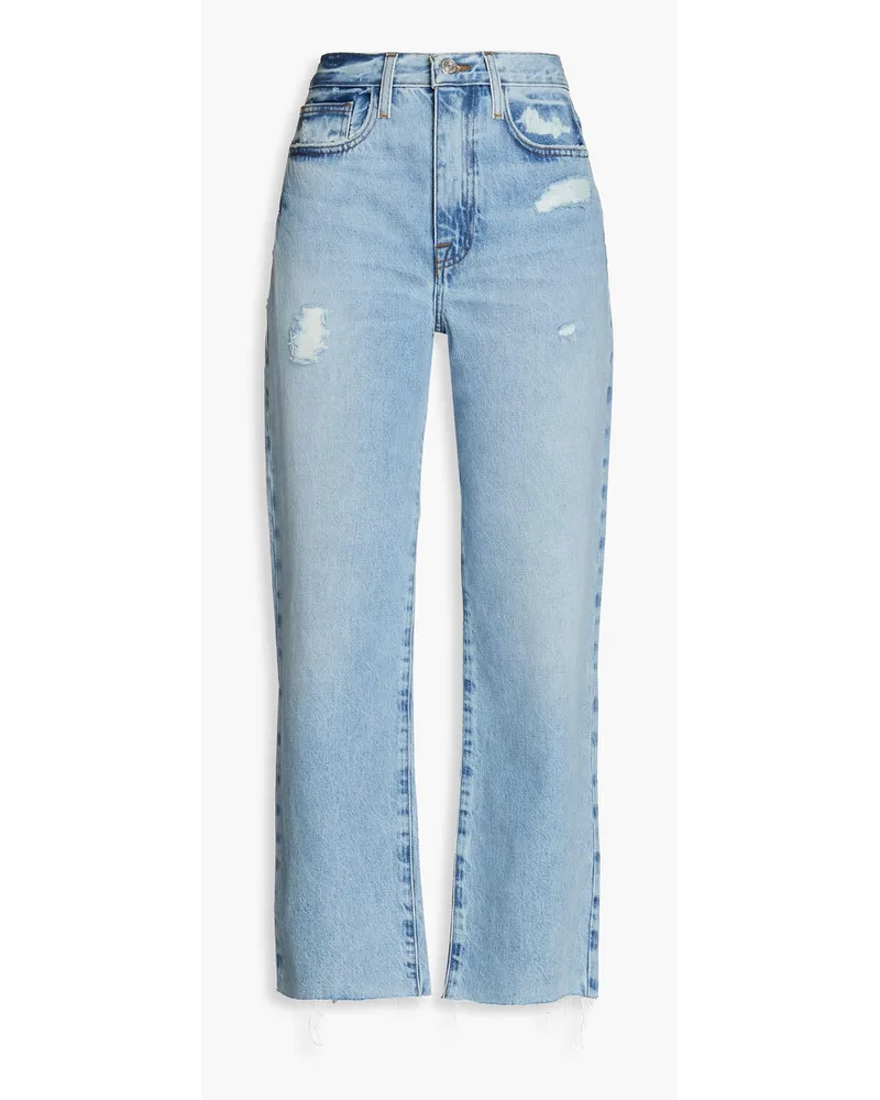 Frame Denim Le Jane hoch sitzende Cropped Jeans mit geradem Bein inDistressed-Optik Blau