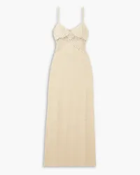 STAUD Tara Maxikleid aus Voile aus einer Baumwollmischung mit Häkeleinsätzen Neutral