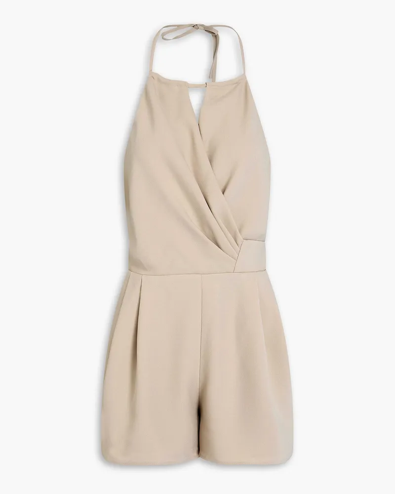 IRO Plissierter Playsuit aus Crêpe mit Wickeleffekt Neutral