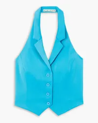 Alice + Olivia Alice OliviaDonna Neckholder-Weste aus glänzendem Crêpe Blau