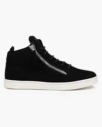 Giuseppe Zanotti Brek High-Top-Sneakers aus Veloursleder mit Reißverschlussdetails Schwarz