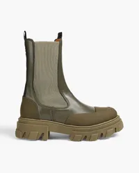 Ganni Chelsea-Boots aus Leder Grün