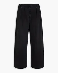 tibi Hoch sitzende Jeans mit weitem Bein Schwarz