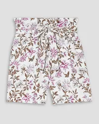 Hannah Lucia Shorts aus Leinen mit floralem Print Braun