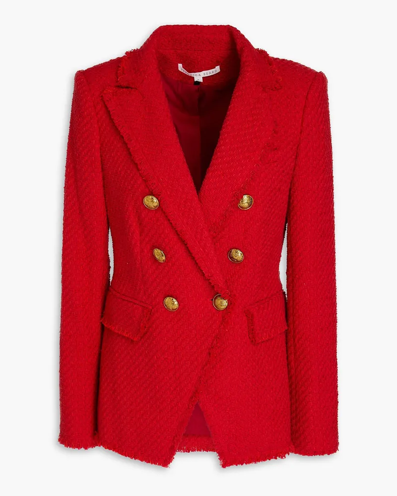 Veronica Beard Miller doppelreihiger Blazer aus Tweed aus einer Baumwollmischung Rot