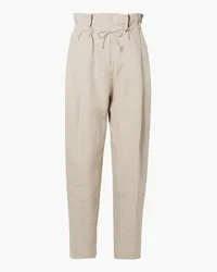 Acne Studios Paoli gathered linen tapered pants Weiß