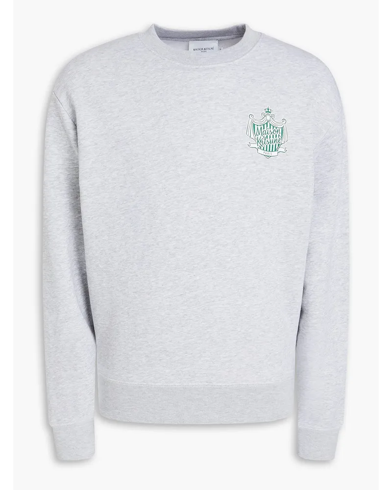 Kitsuné Sweatshirt aus Baumwollfrottee mit Logoprint Grau