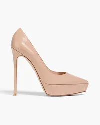 Gianvito Rossi Vernice Plateau-Pumps aus Lackleder Neutral