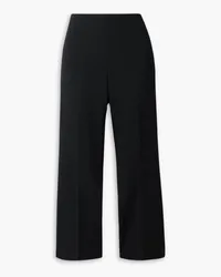 Theory Cropped Hose mit geradem Bein aus Crêpe aus einer Wollmischung Schwarz