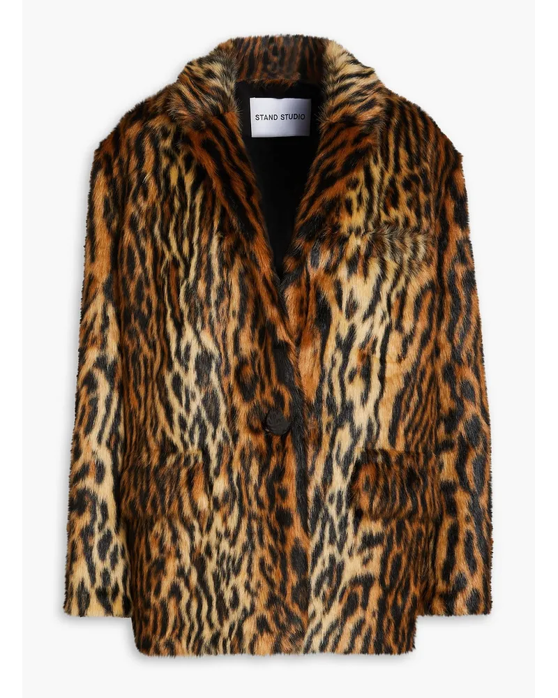 STAND Jacke aus Kunstfell mit Leopardenprint Animal-print