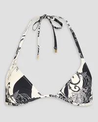 Tory Burch Printed halterneck triangle bikini top Weiß