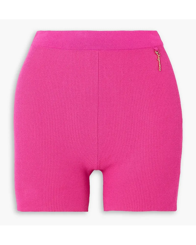 Jacquemus Pralu Shorts aus Rippstrick mit Verzierung Pink