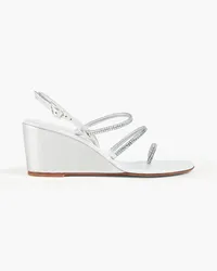 Ancient Greek Sandals Effie Wedges aus -Leder mit Kristallverzierung Metallic