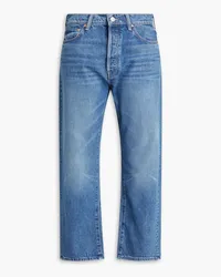 Mother Ditcher hoch sitzende Cropped Jeans mit geradem Bein Blau