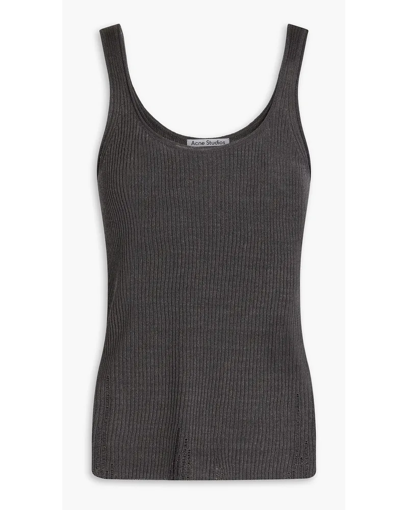 Acne Studios Tanktop Aus Einer Gerippten Leinenmischung Grau