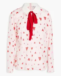 RED Valentino REDValentinoPussy-bow printed crepe de chine blouse Pink