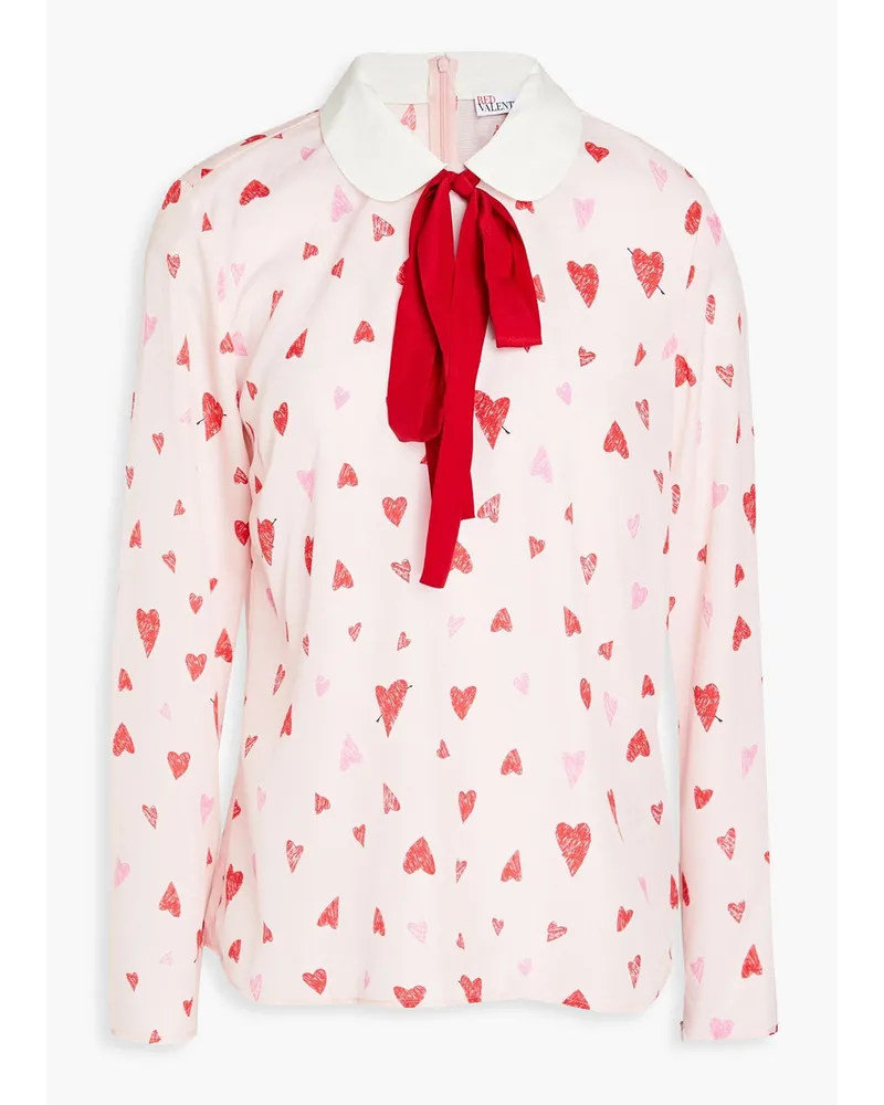 RED Valentino REDValentinoPussy-bow printed crepe de chine blouse Pink